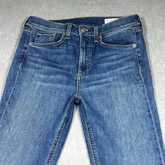 Rag and Bone Jeans Womens Size 28 Blue Dark Wash High Rise Skinny Denim Pockets - Picture 2 of 14